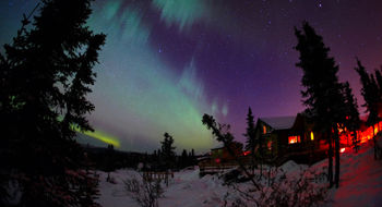 The aurora season in Fairbanks stretches from mid-August to mid-April.