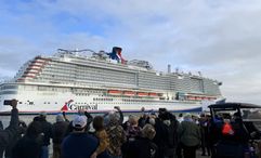 The new Carnival Jubilee arriving in Galveston for its maiden cruise, which departs Dec. 23.