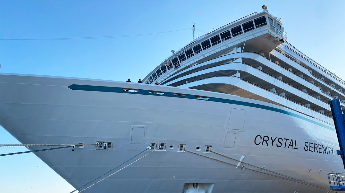 The refurbished Crystal Serenity in Naples.