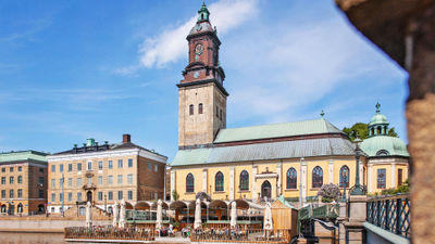 View of Gothenburg's Old Town from the Stora Hamnkanalen (Big Harbor Canal).