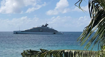 The Emerald Sakara anchored off Vieques, Puerto Rico.