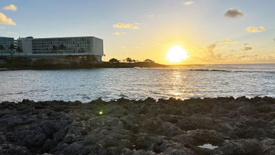 Sunset hour at the resort.