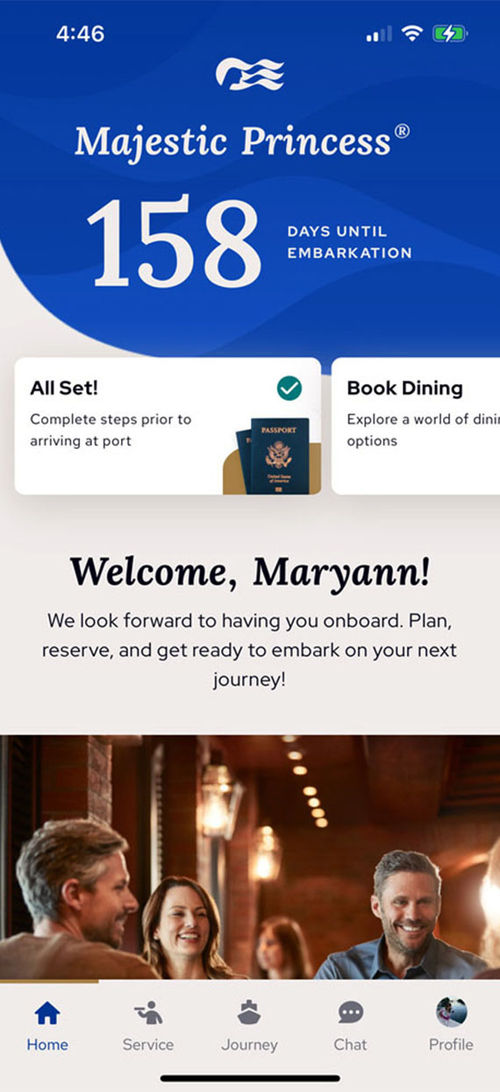 Princess Cruises says its onboard app is new and improved
