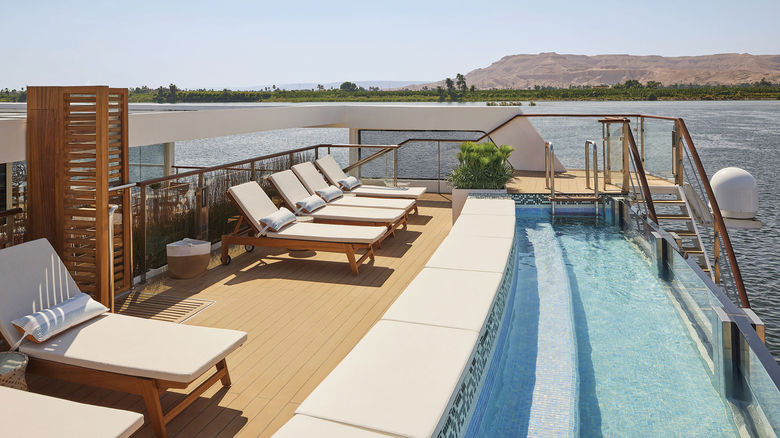 The pool onboard the new Viking Aton, which sails on the Nile River.