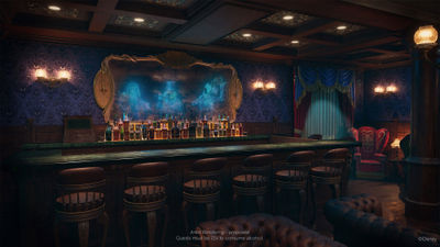 The design of the Haunted Mansion Parlor will be reminiscent of a first-class drawing room from the classic cruise liners of the golden age.