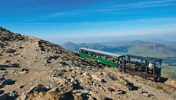 The Snowdonia Mountain Railway takes riders up Snowdon, the country's highest peak.