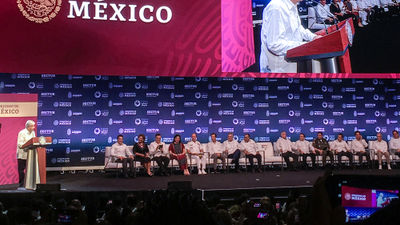 Mexico President Andres Manuel Lopez Obrador addressed attendees at Tianguis Turistico in Acapulco in 2019.