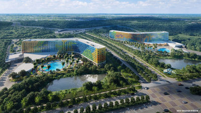 Rendering of Universal Stella Nova Resort and Universal Terra Luna Resort, scheduled to open in 2025.